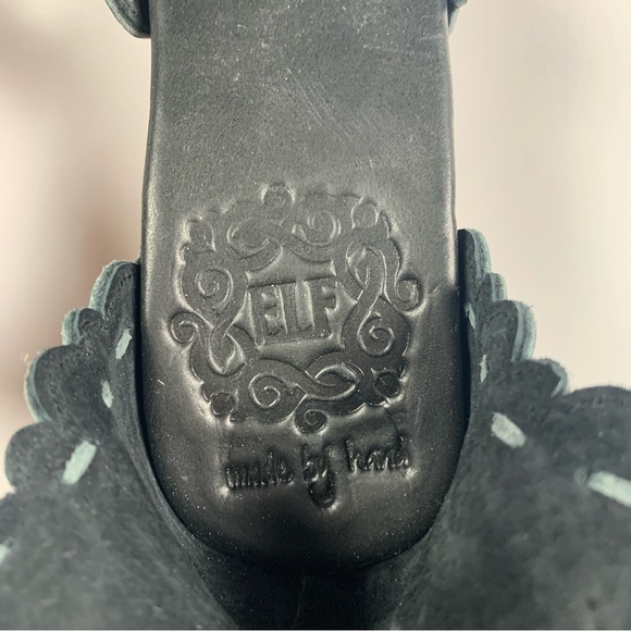 Bali Elf Seaside Leather Sandal Heels Black Size 6.5 Handmade! - Picture 6 of 8